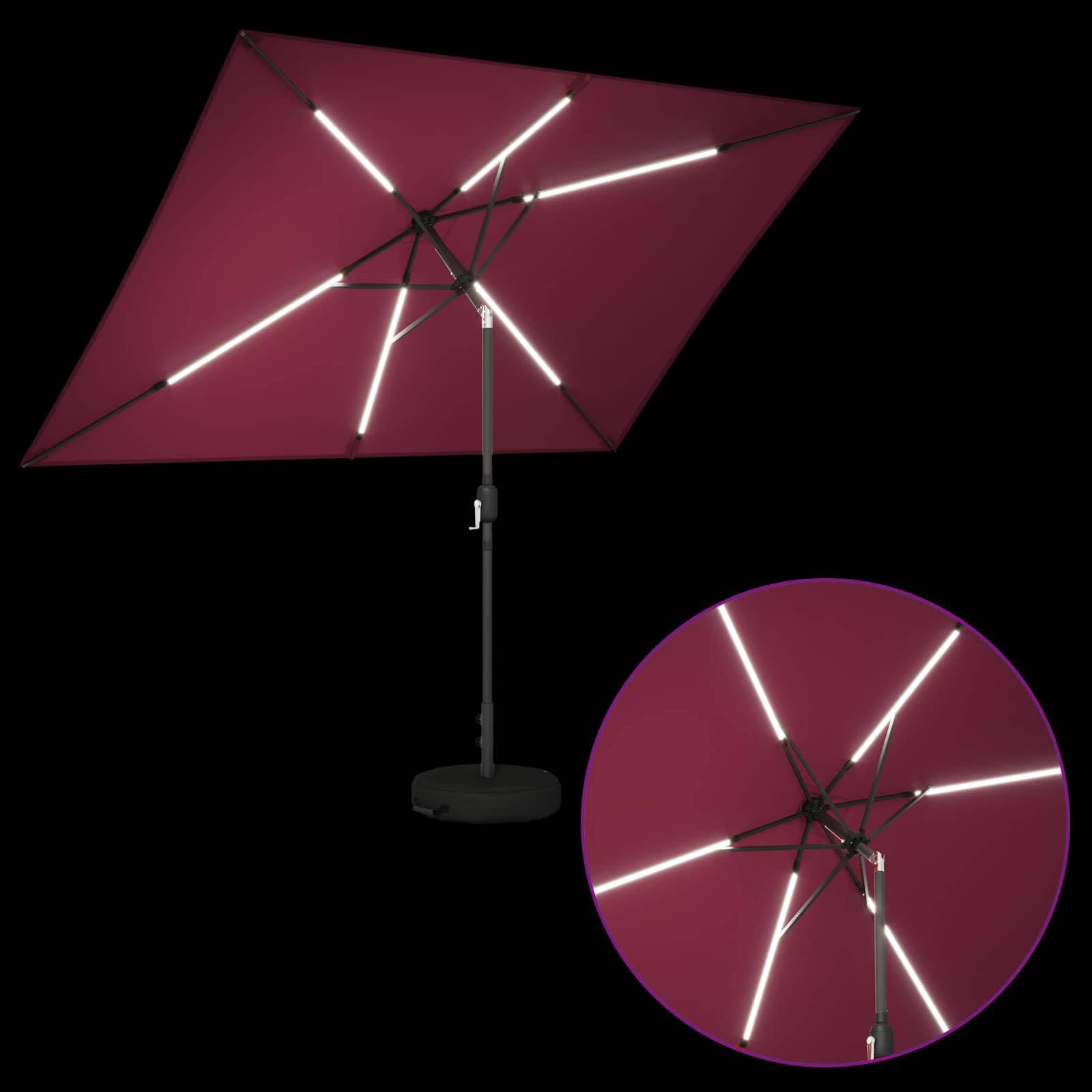 Walplus Polyester Garden Parasol - Bordeaux Red - 290 x 190 x 235 cm - Image 4
