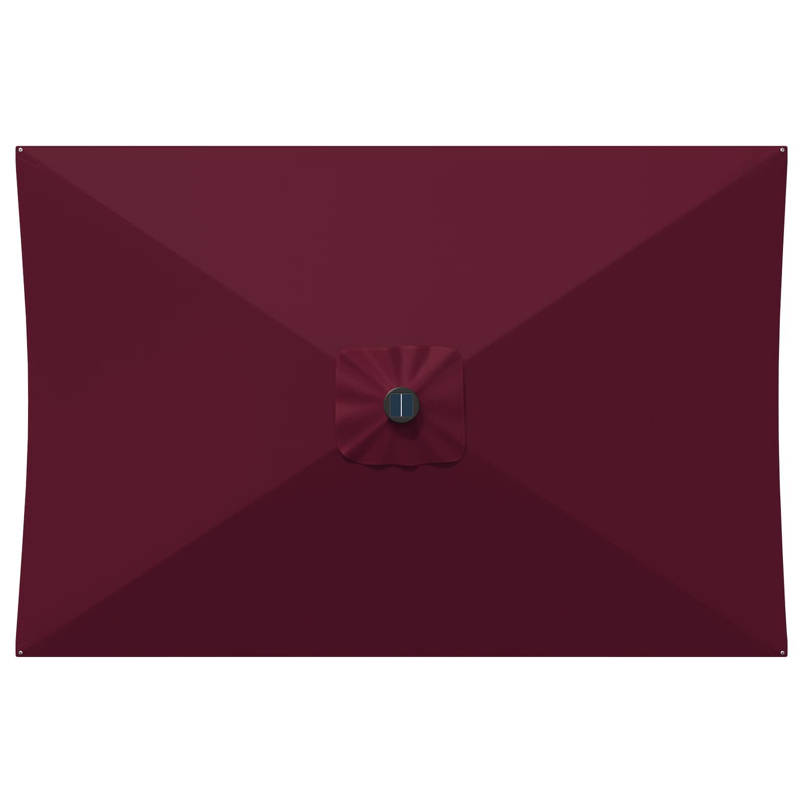 Walplus Polyester Garden Parasol - Bordeaux Red - 290 x 190 x 235 cm - Image 5