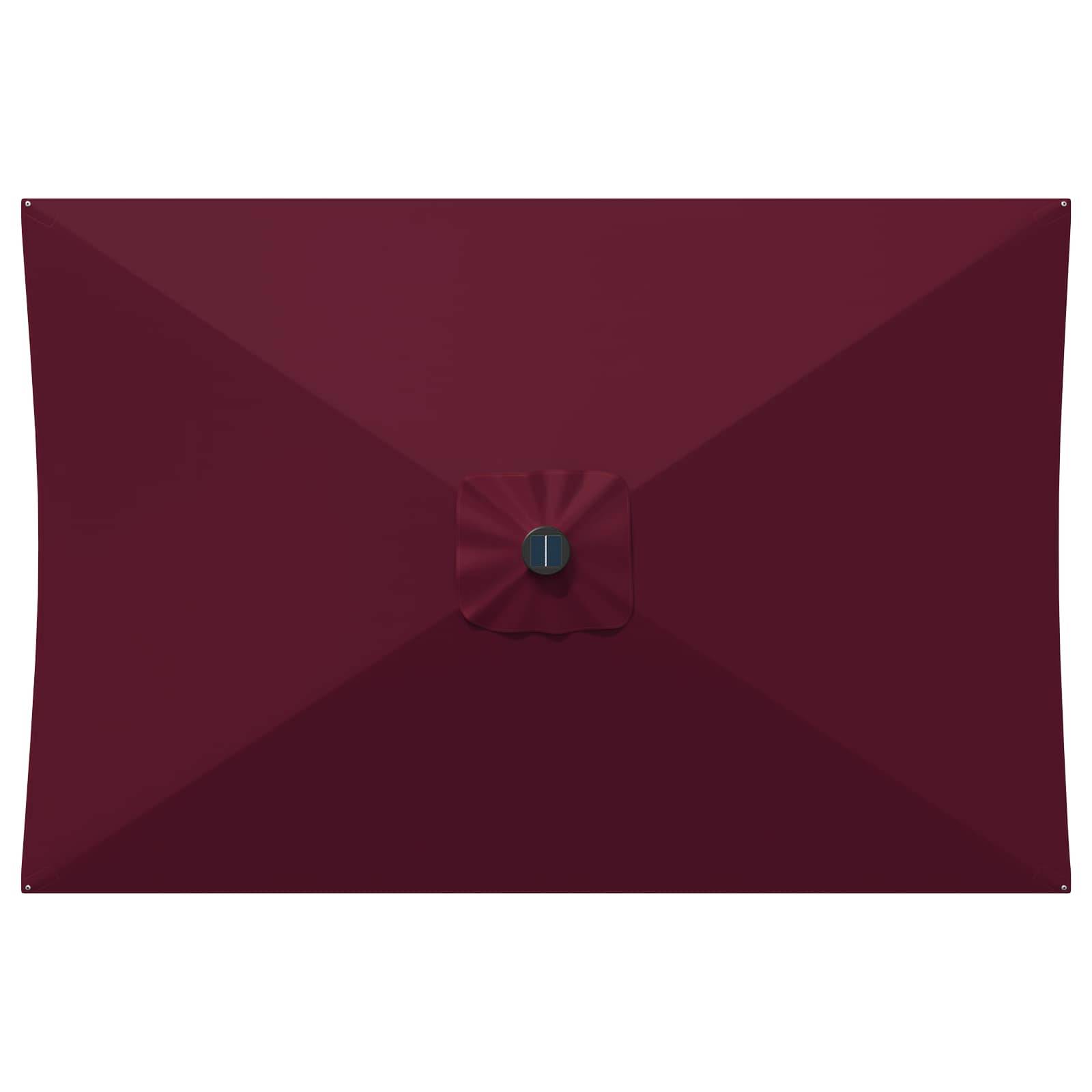 Walplus Polyester Garden Parasol - Bordeaux Red - 290 x 190 x 235 cm - Image 5