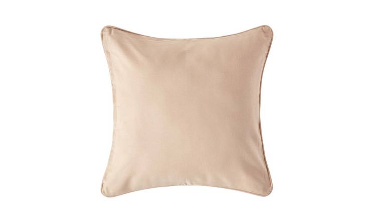 Homescapes Beige Cotton Plain Cushion Cover - 45 x 45 cm