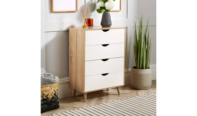 Home Source Boden 4 Drawer Chest - Oak