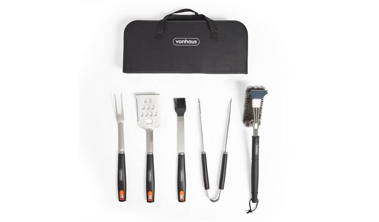 VonHaus 5pc BBQ Tools Set w/ Storage Case - Barbecue Accessories