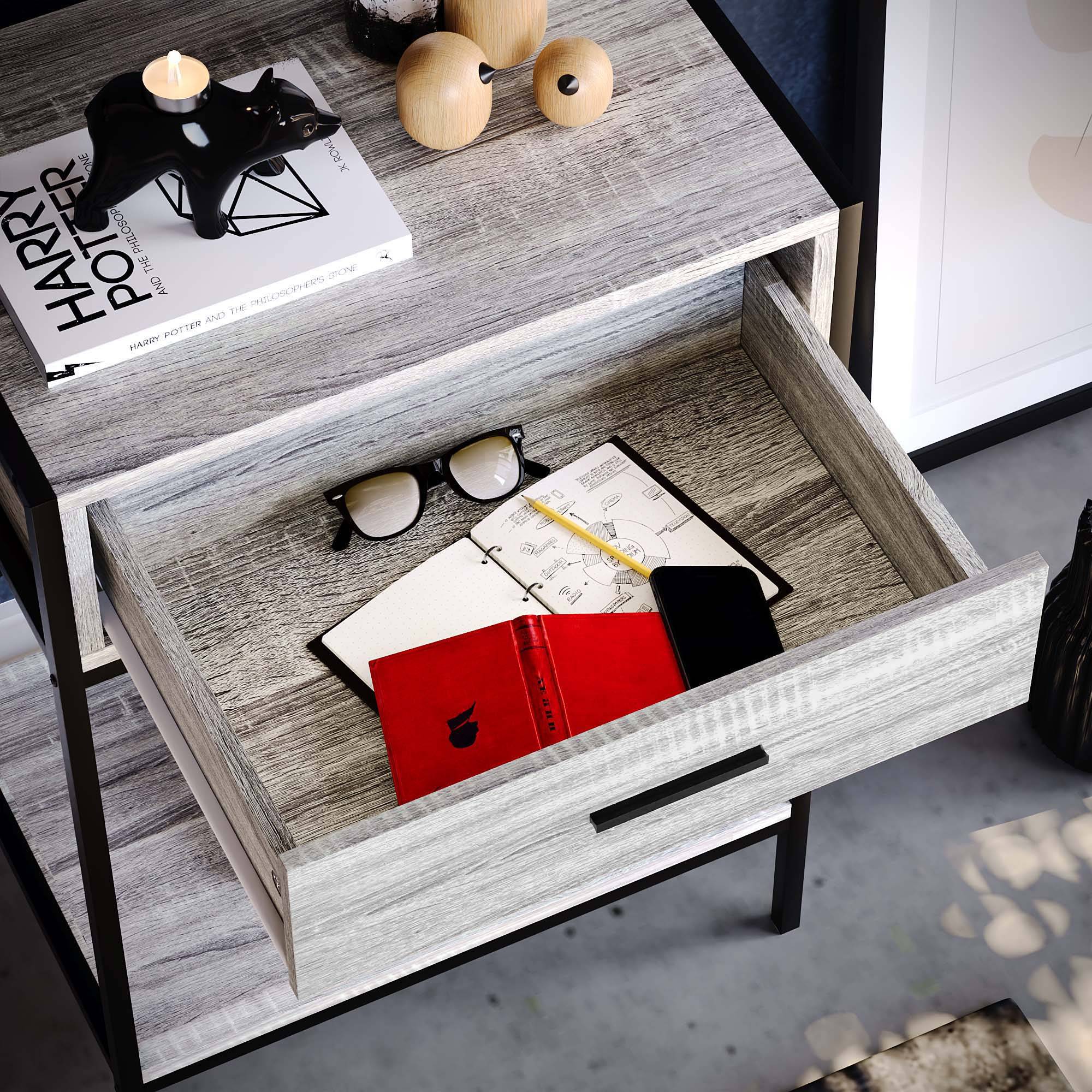 Vida Designs Brooklyn 1 Drawer Console Table - Grey - Image 3