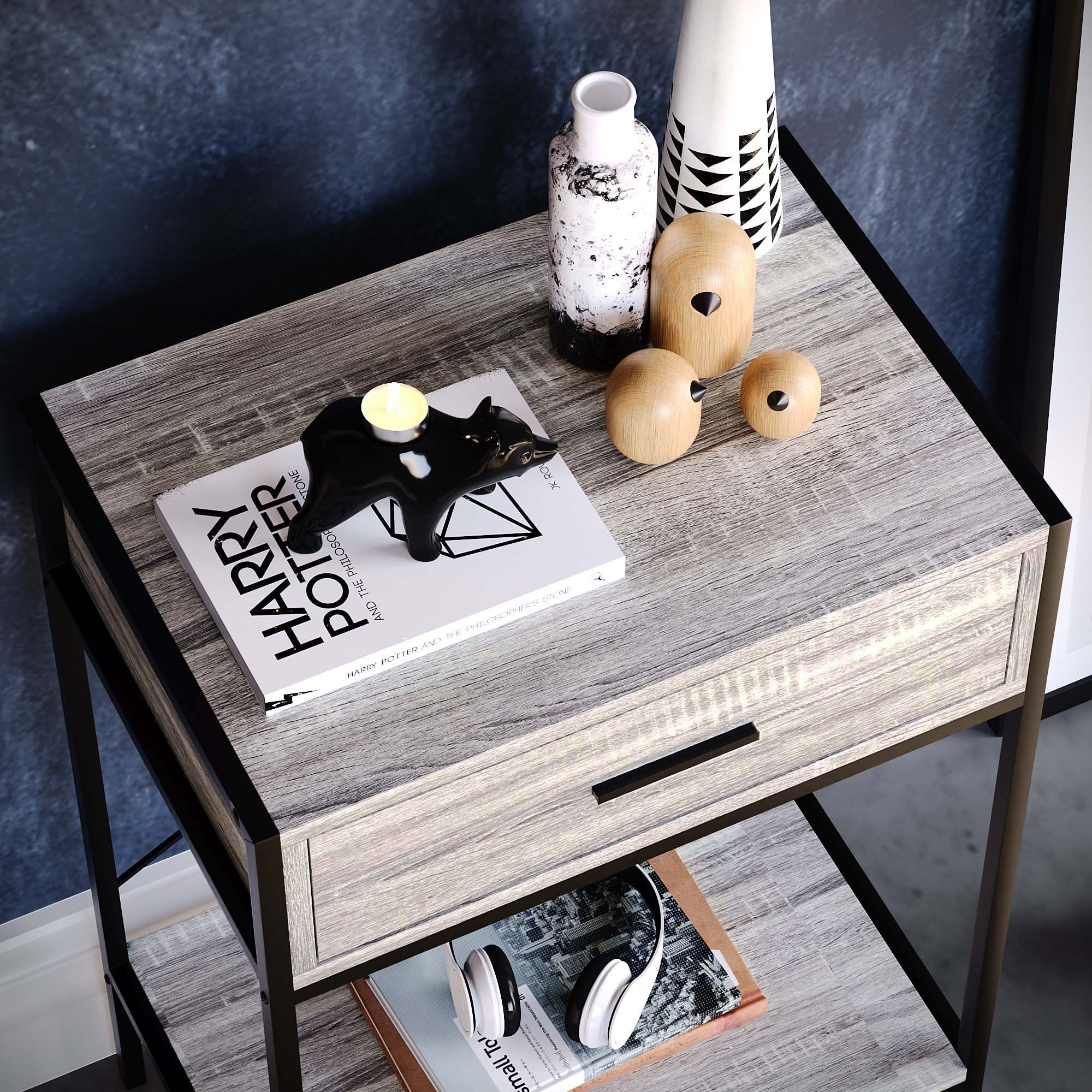 Vida Designs Brooklyn 1 Drawer Console Table - Grey - Image 5