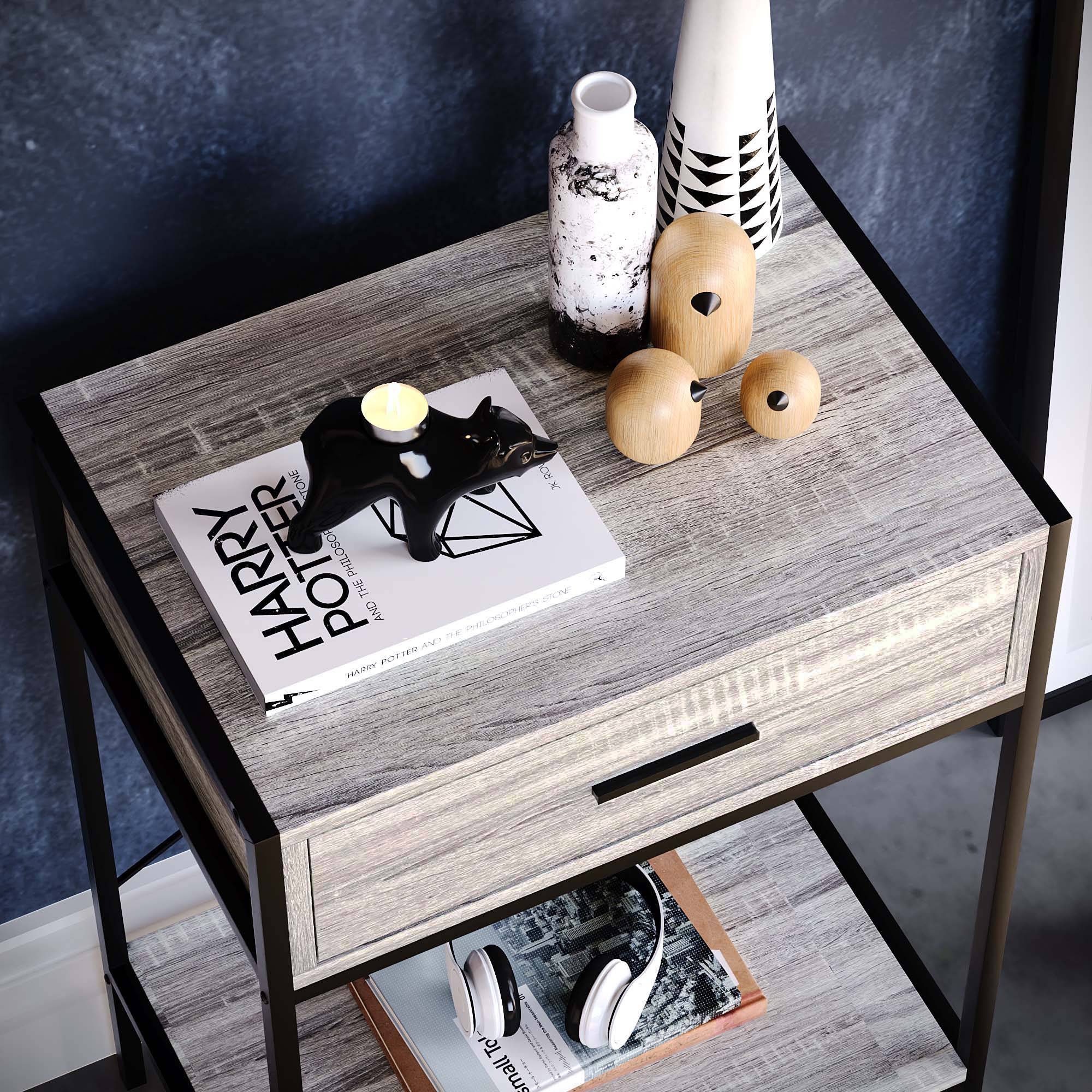 Vida Designs Brooklyn 1 Drawer Console Table - Grey - Image 5