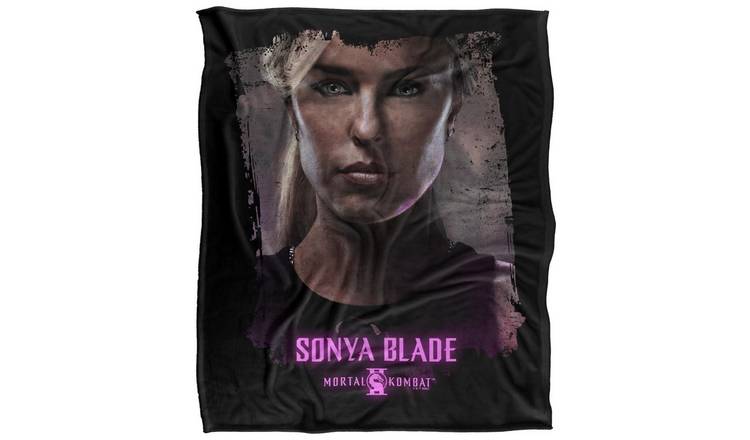 Mortal Kombat 2 Sonya Blade Portrait Soft Touch Black Blanket - 152cm x 127cm