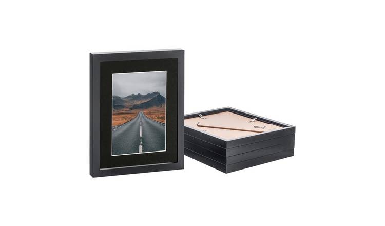 Nicola Spring 8 x 10" Photo Frames with 5 x 7" Black Mount (5x) - Black