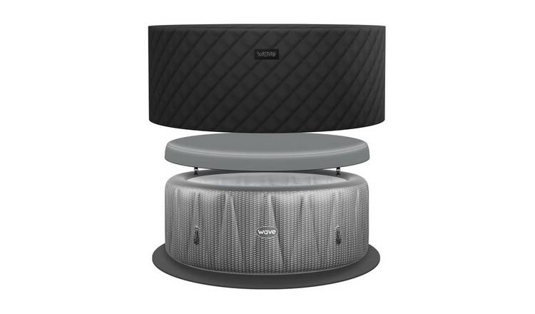 Wave Atlantic 6-Person Inflatable Hot Tub with EnergySave Bundle - Grey Rattan