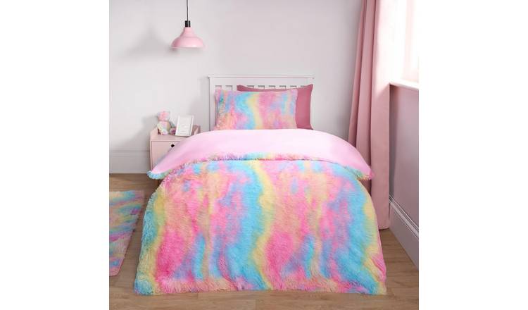 OHS Tie Dye Fluffy Duvet Cover Set Multi - Double