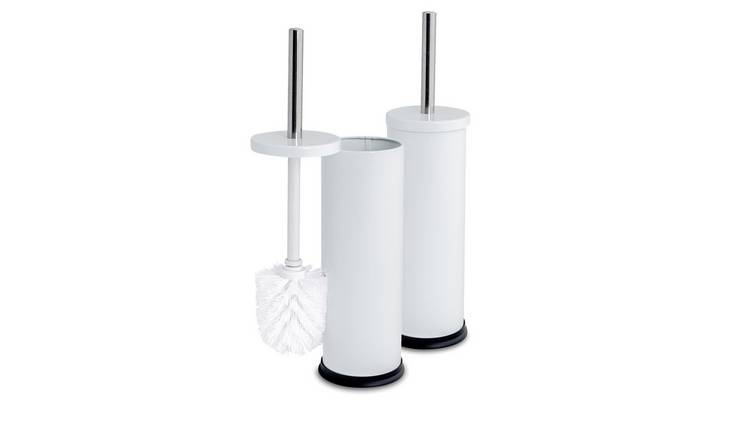 Harbour Housewares Round Toilet Brushes - White - Pack of 2