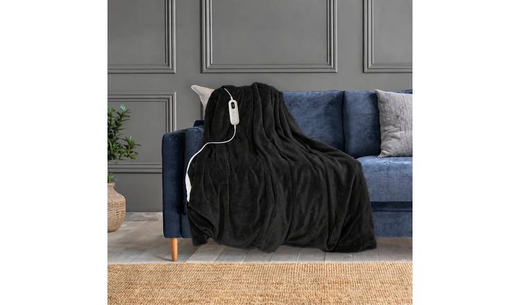 Neo Electric Heated Throw Over Blanket - Black