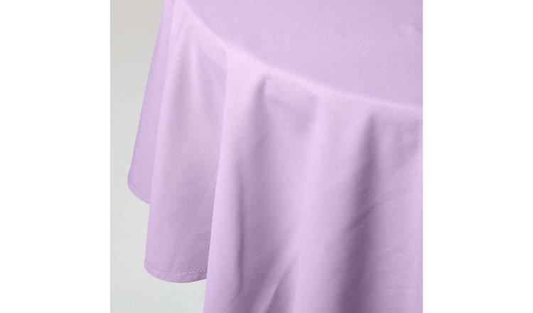 Homescapes Cotton Round Tablecloth - 178 cm - Lilac
