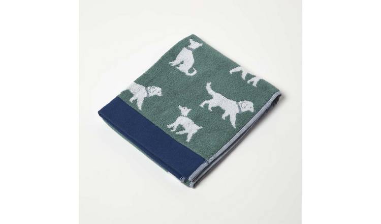 Homescapes Turkish Cotton Dog Hand Towel - Green