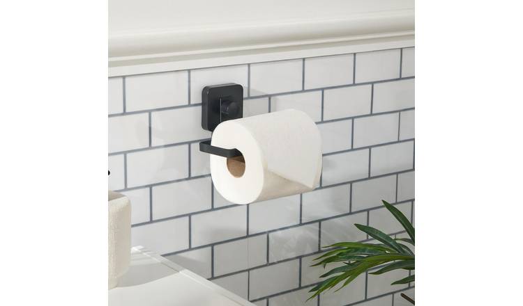 OHS Suction Toilet Roll Holder - Black