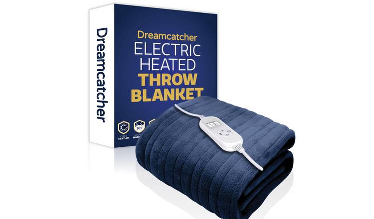 Dreamcatcher XL Fleece Electric Heated Throw Blanket 180x130cm  - Navy Blue
