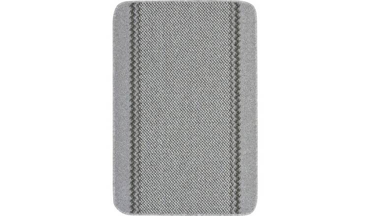 The Rugs Grey Lined Bordered Rug - 67 x 100cm