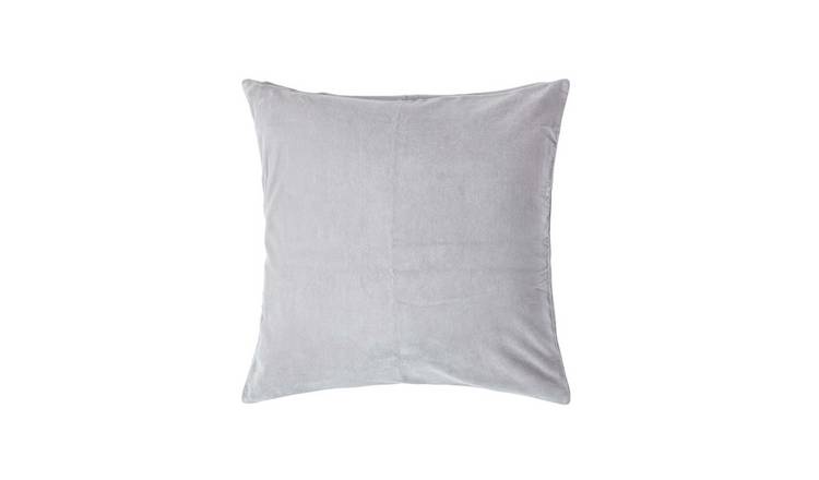 Homescapes Light Grey Velvet Cushion Cover - 60 x 60 cm