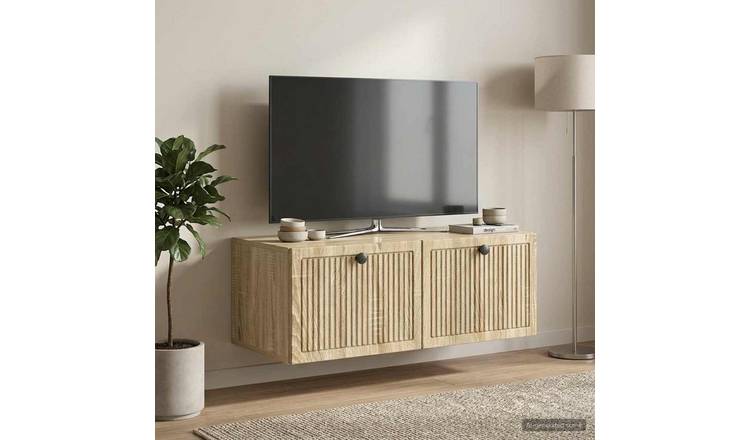 Walplus Engineered Wood Wall Mounted TV Cabinet - Sonoma Oak - 78.5 x 41 x 30 cm