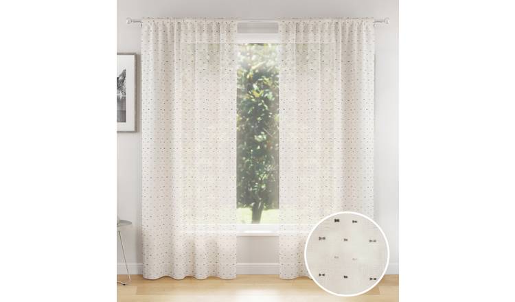 Tyrone Textiles Hanoi Rod Pocket Voile Panels - 140 x 122cm - Grey