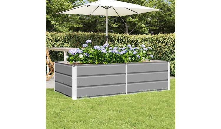 Walplus Steel Garden Planter - Light Grey - 160 x 80 x 45 cm