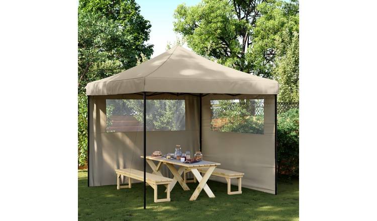 Walplus Foldable Pop-Up Party Tent with 2 Sidewalls - Taupe