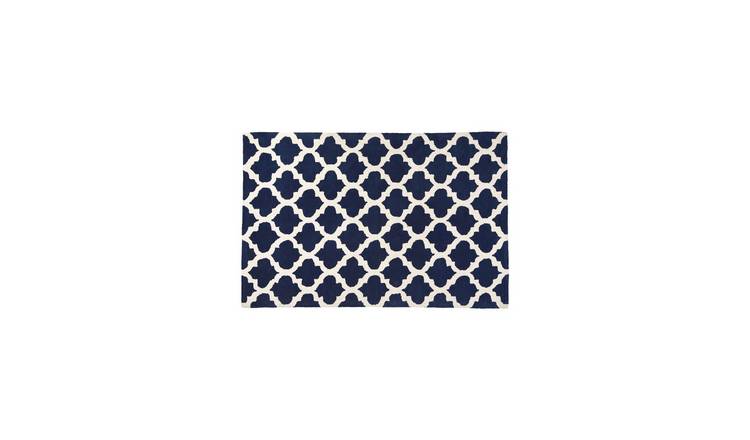 Orsina Blue and White Bosie Kensington Townhouse Rug - 120 x 180cm