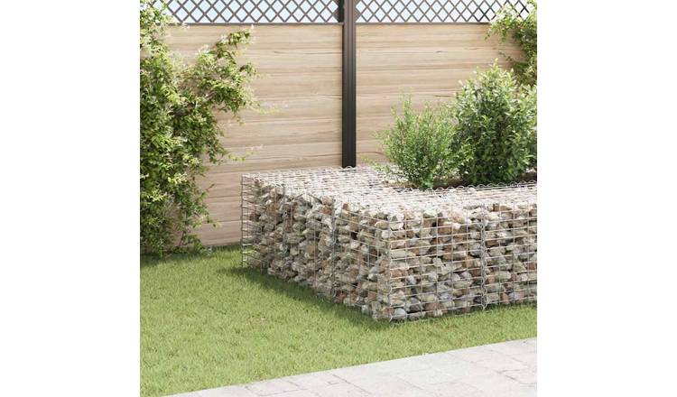 Walplus Steel Gabion Raised Bed - Silver - 60 x 60 x 60 cm