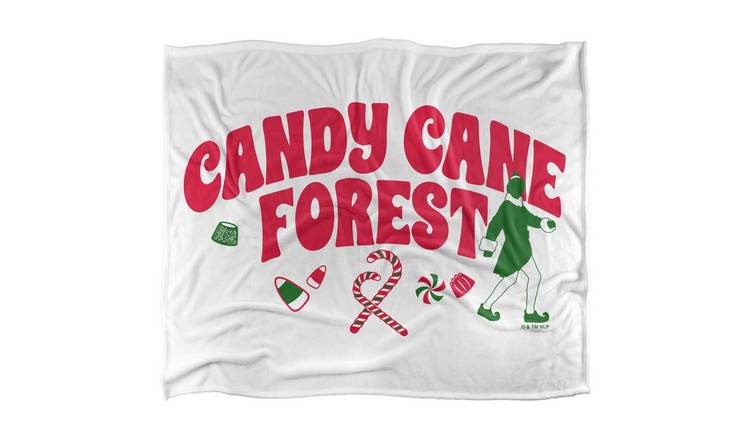 Elf Candy Cane Forest Blanket - 147cm x 91cm