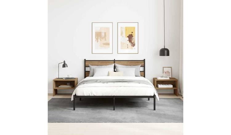 Walplus 1 Shelf Engineered Wood Bedside Cabinet - Artisan Oak - 40 x 30 x 30 cm