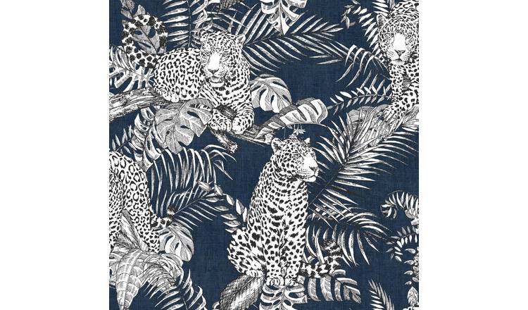 Muriva Mamboa Leopard Wallpaper - Blue