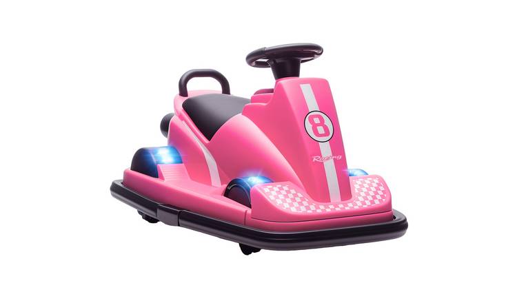 AIYAPLAY 6V Ages 3 to 8 360 Rotation LED Lights Kids Bumper Car – Pink