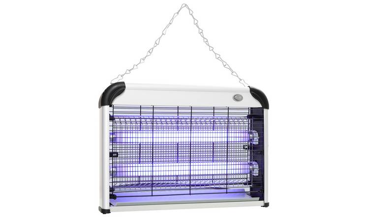 Outsunny 20W Wall Hanging Electric Fly Zapper – Silver