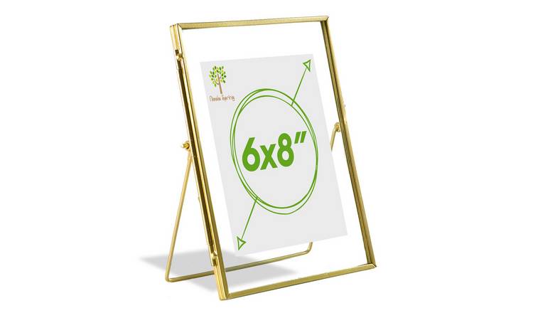 Nicola Spring Standing Metal Photo Frame - 6" x 8" - Gold