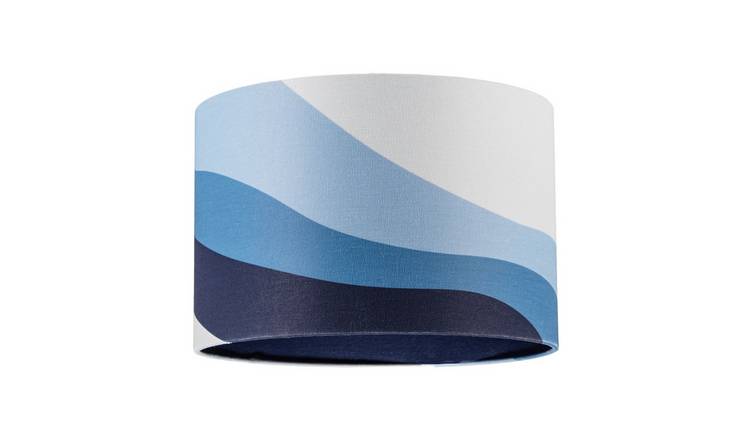 Happy Homewares Midnight Blue Linen Fabric with Inner Lampshade - 30cm