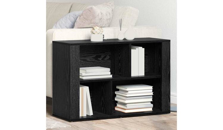 Walplus 2 Shelf Rectangular Sideboard - Black Oak - 80 x 30 x 53 cm