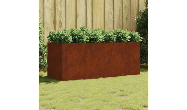 Walplus Corten Steel Raised Garden Bed - Rusty - 200 x 80 x 80 cm