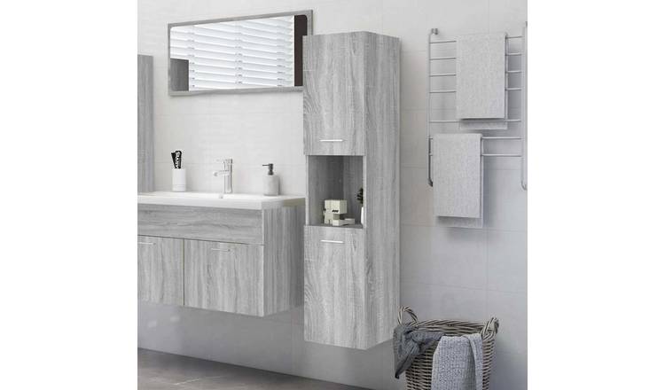 Walplus Engineered Wood Bathroom Cabinet - Grey Sonoma - 30 x 30 x 130 cm