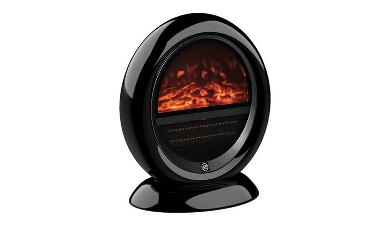 HOMCOM Freestanding Electric Fireplace with Rotatable Head - Black