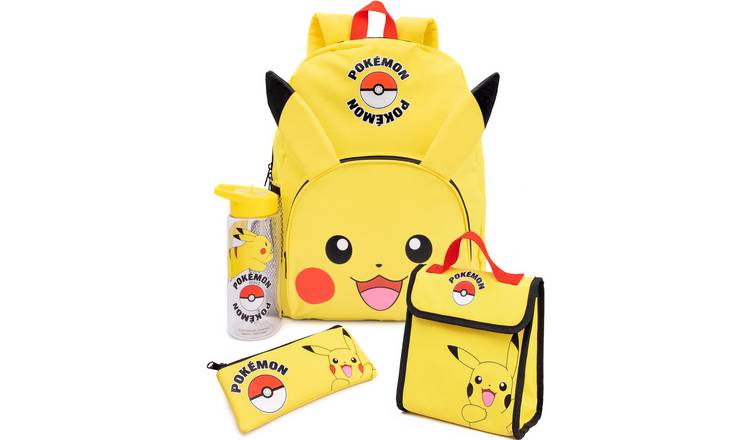 Pokemon Pikachu Kids Boys 4 Piece Backpack Set - Yellow
