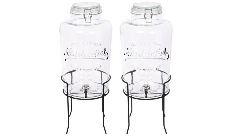 Rink Drink Glass Drinks Dispensers with Tap - Pack of 2 - 8.7L