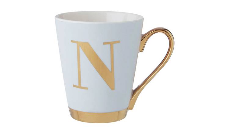 Orsina Mimo Frosted Deco N Monogram Mug – White