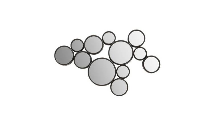 Orsina Persephone Multi Circles Wall Mirror - Black