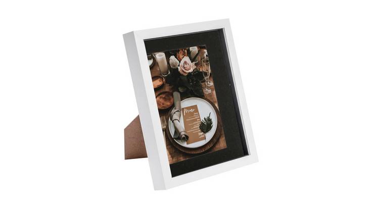 Nicola Spring 3D Box Photo Frame - 8 x 10" with Mount - White