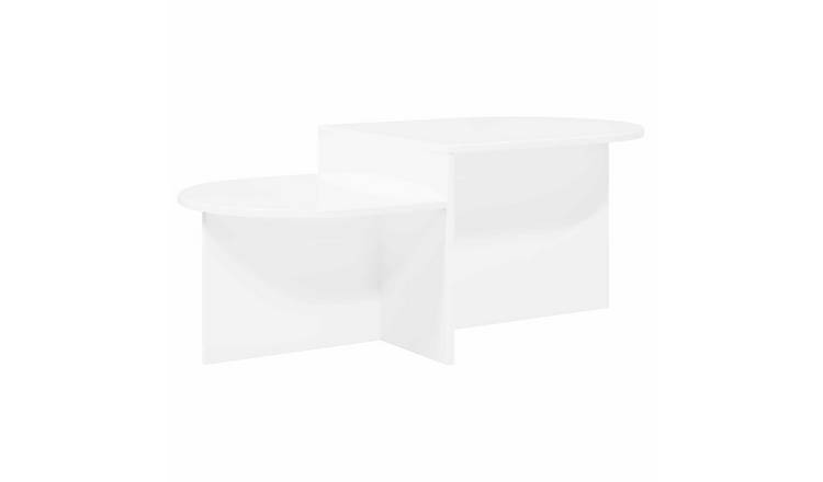 Walplus Living Room Engineered Wood Coffee Table - White - 100 x 50 x 40 cm