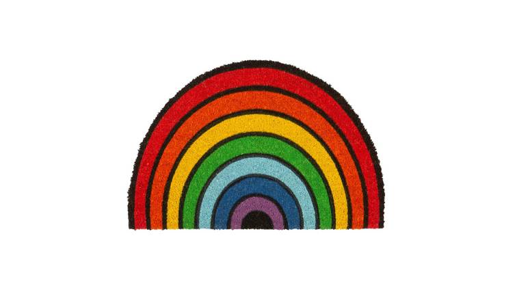 Nicola Spring Coir Half Moon Door Mat - Rainbow
