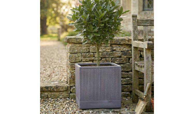 Dibor Medium Fibre Clay Outdoor Garden Planter – Slate Grey