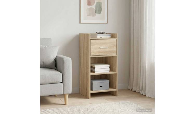 Walplus 1 Drawer Rectangular Sideboard - Sonoma Oak - 40 x 36 x 80 cm