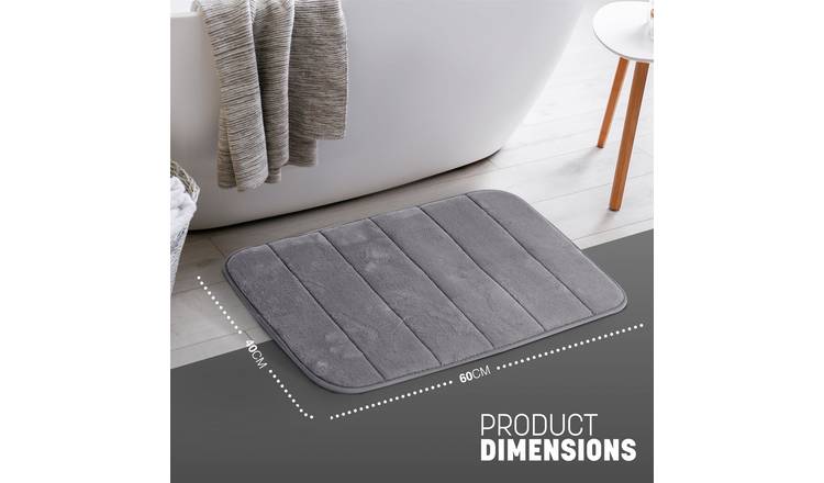 Keplin Memory Foam Non-Slip Bath Mat 40 x 60cm - Dark Grey