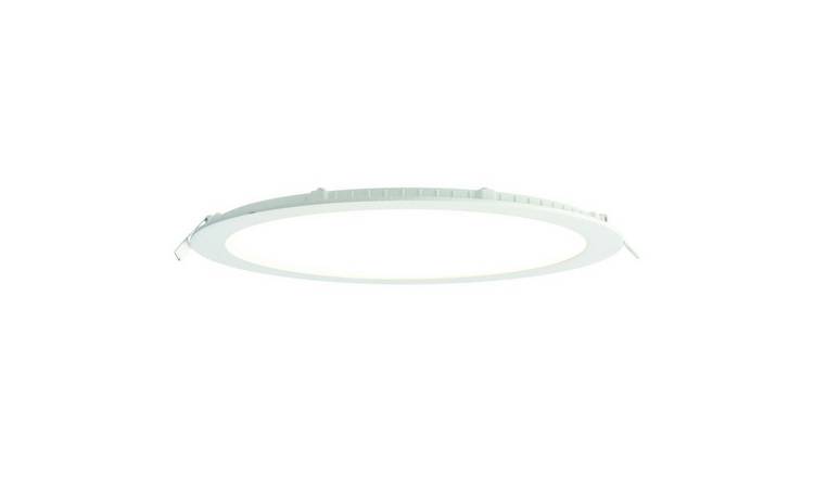 Loops Direct 24W LED Aluminium and Acrylic Flush Ceiling Light - White