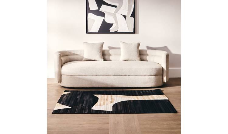 Orsina Black and Natural Bosie Safira Abstract Rug - 120 x 170cm